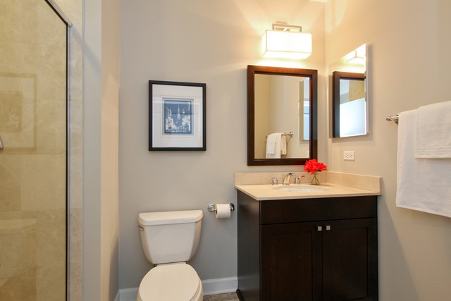 1211 South Prairie Avenue, Unit 5202 Chicago, IL 60605 - Photo 13 of 22 a bathroom with a toilet sink and mirror