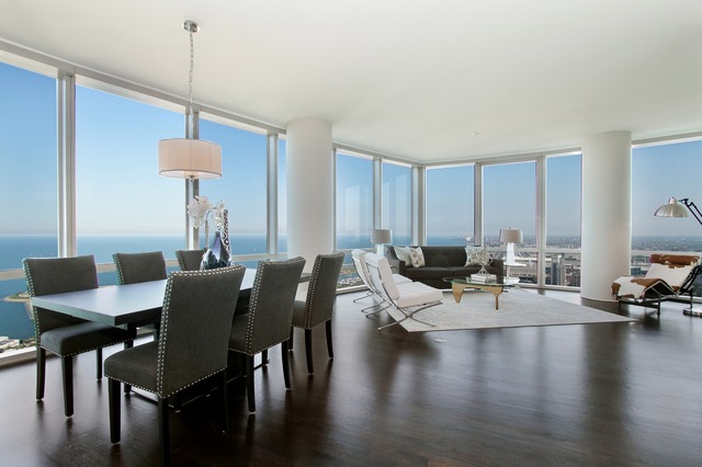 1211 South Prairie Avenue, Unit 5202 Chicago, IL 60605 - Photo 5 of 22 a view of a dining room with furniture window and wooden floor