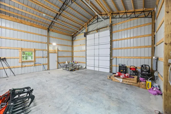 a view of car parked in garage