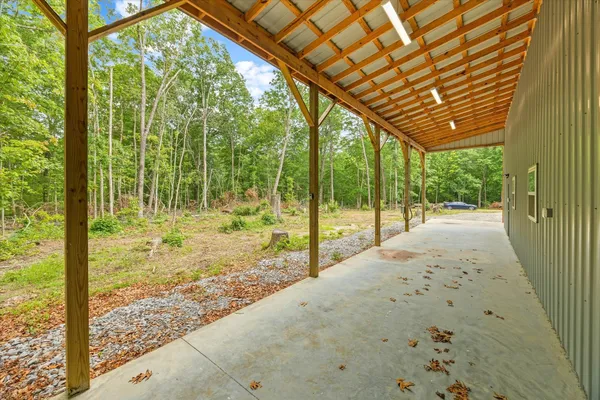 a view of parking garage with cars