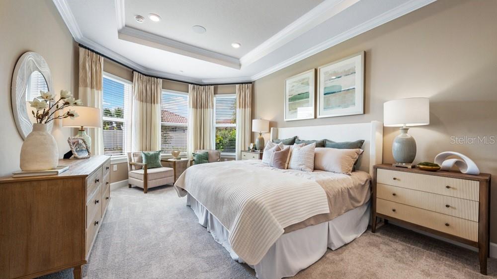 3938 Immacolata Way Wesley Chapel, FL 33543 - Photo 8 of 39 a bedroom with a bed and large windows