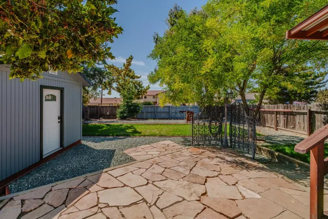 a view of a backyard