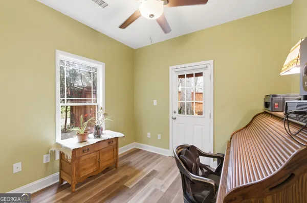 a living room with furniture