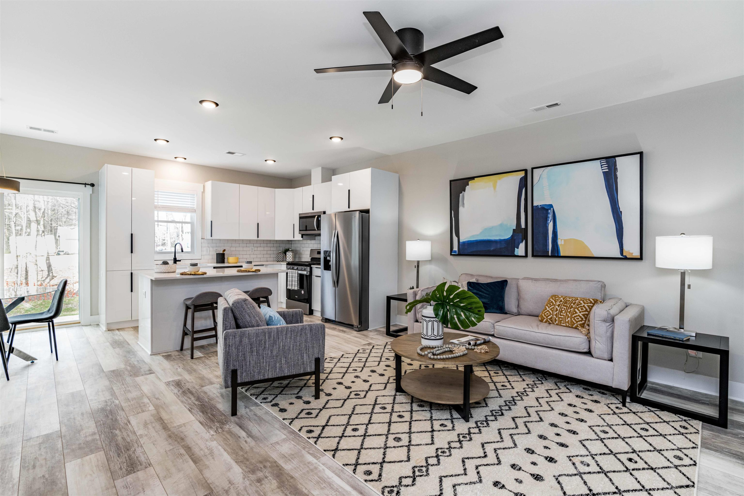 1035 Nano Tech Circle Durham, NC 27704 - Photo 6 of 38 a living room with furniture and kitchen view