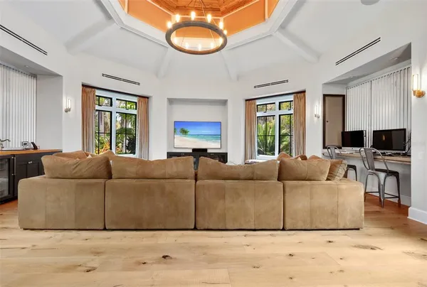 a kitchen with lots of counter top space