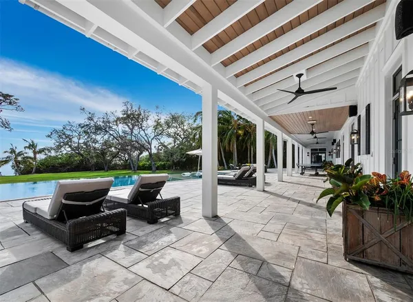 a view of a backyard with green space