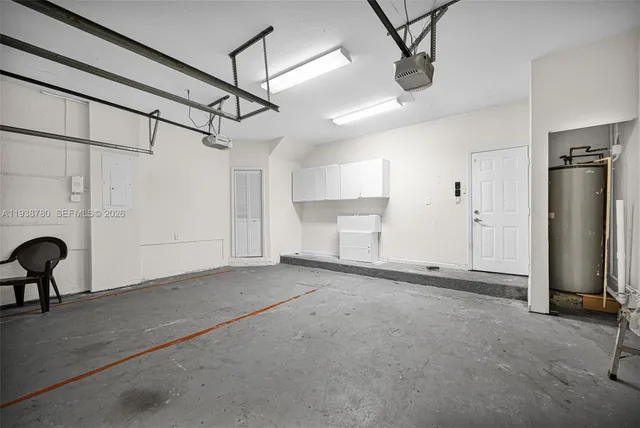 a view of a big room with a large window