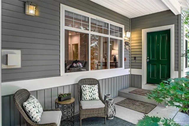 a outdoor living space with furniture