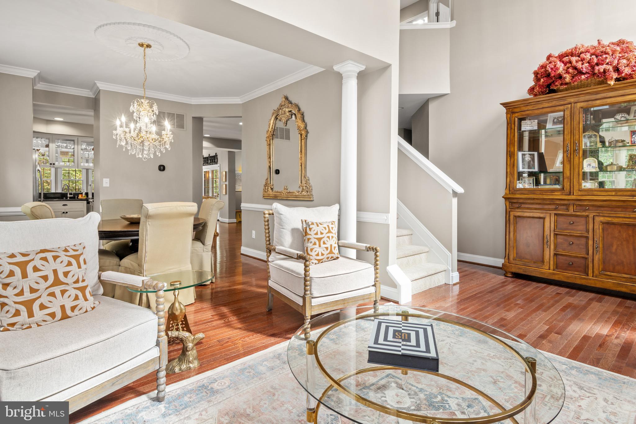 8504 Summershade Drive Odenton, MD 21113 - Photo 22 of 92 a living room with furniture chandelier and wooden floor