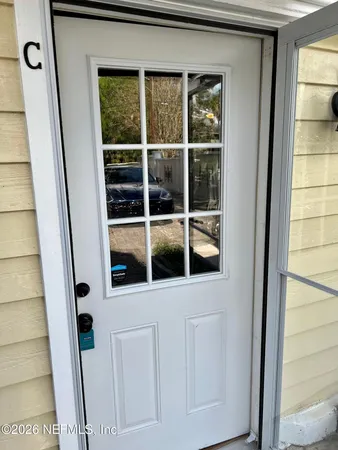 a view of a door