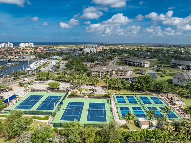 an aerial view of a city