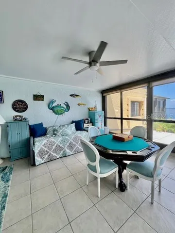 a living room with furniture