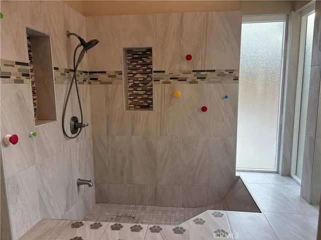a bathroom with a shower