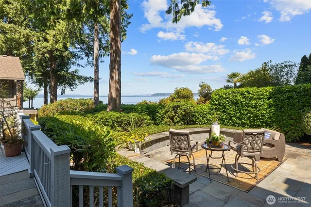 a view of an outdoor space with seating