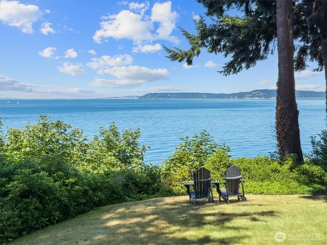 a swimming pool with trees in the background