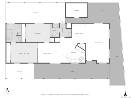 a view of a white house next to a yard with plants and large trees