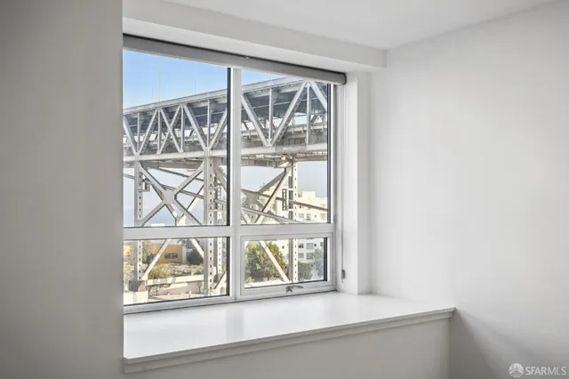 a view of a window in a room