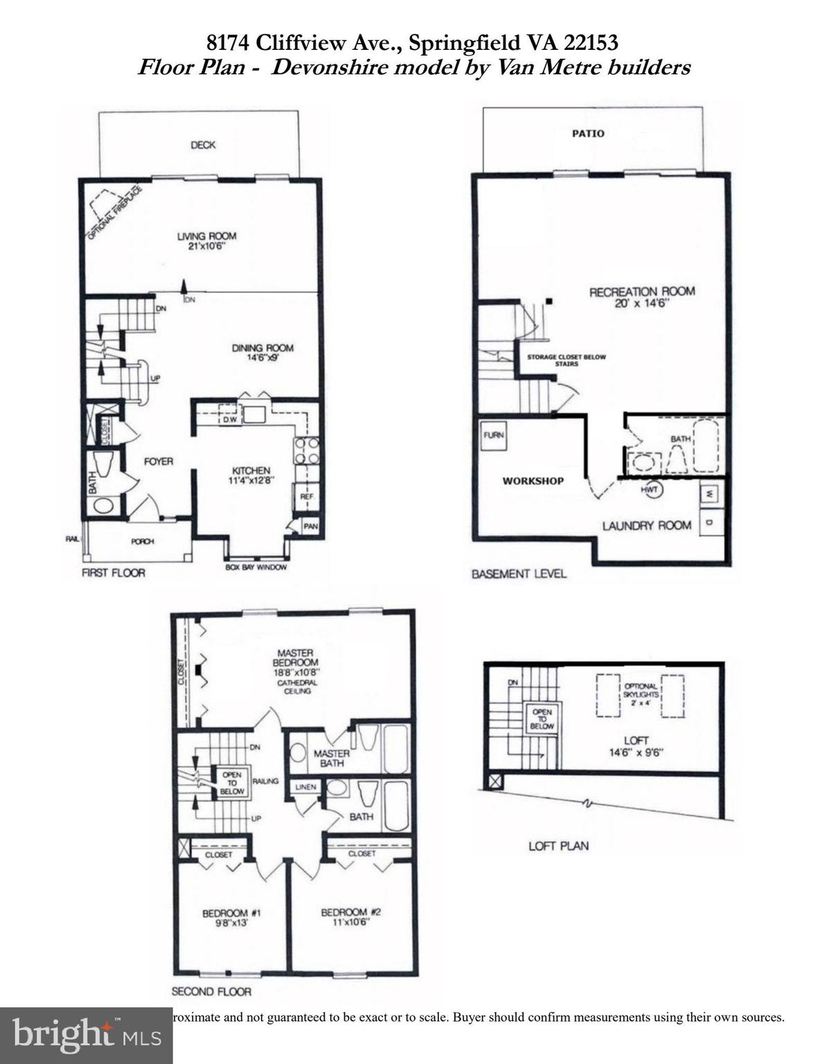 8174 Cliffview Avenue Springfield, VA 22153 - Photo 55 of 55 Floorplan - 4 finished levels, approx 2300 SF TLA