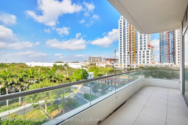 a view of balcony with city view