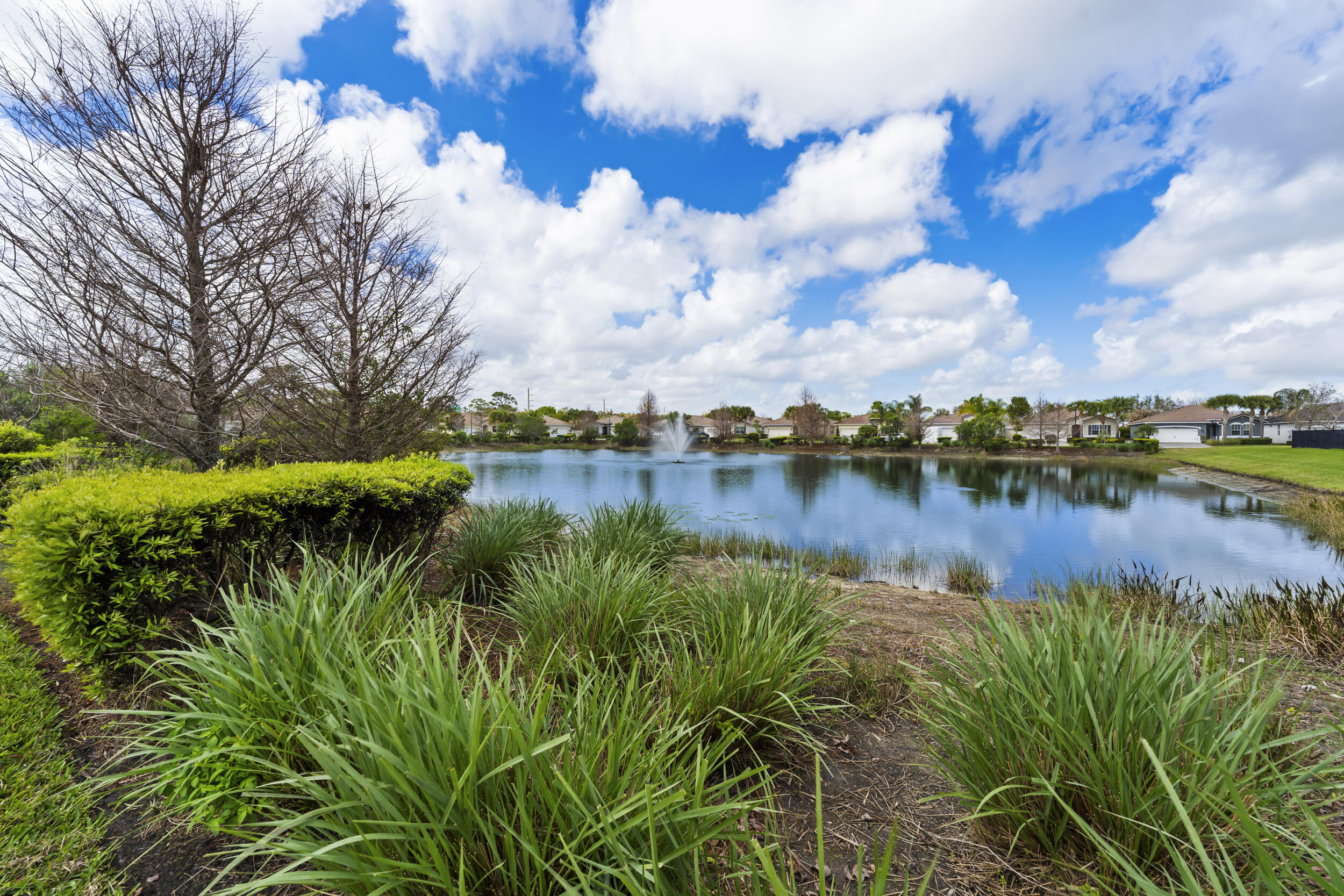 7461 Southwest Harbor Cove Drive Stuart, FL 34997 - Photo 28 of 30 a view of a lake with houses in the back