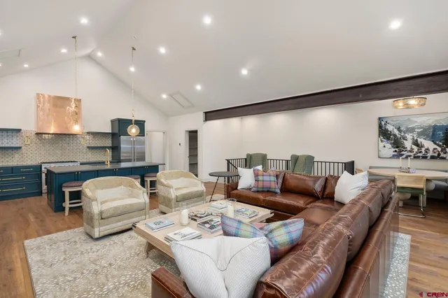 a living room with furniture