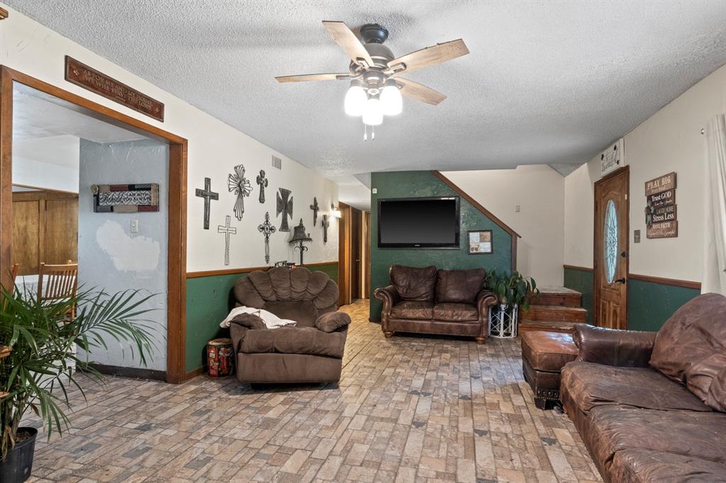 504 East 3rd Street Mount Pleasant, TX 75455 - Photo 5 of 28 a living room with furniture and a fireplace