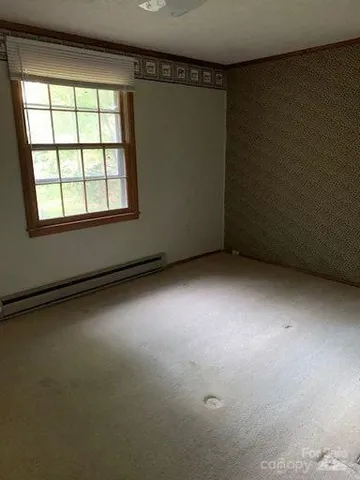an empty room with a window