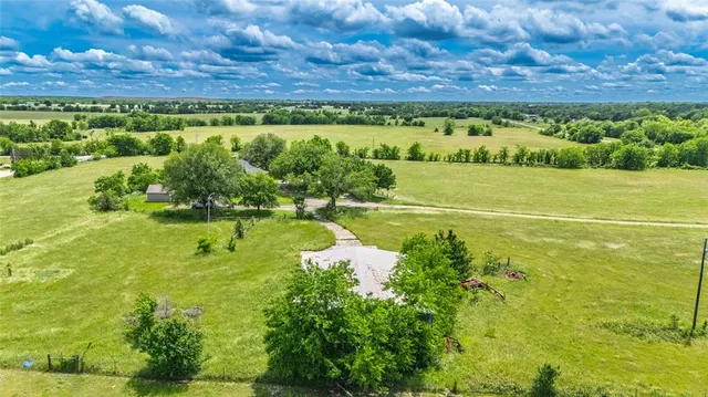 an aerial view of a house