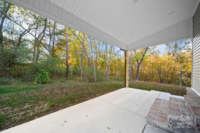 a view of backyard with green space