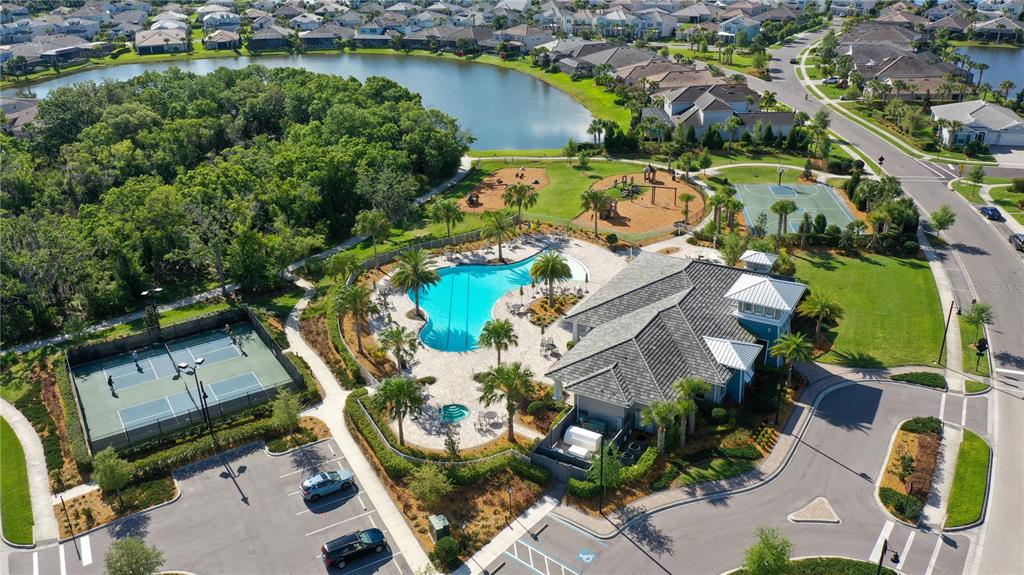 3310 Chestertown Loop Bradenton, FL 34211 - Photo 57 of 71 an aerial view of residential houses with outdoor space and swimming pool