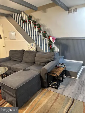 a living room with furniture