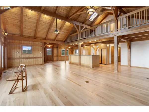 a view of a hallway with a glass door
