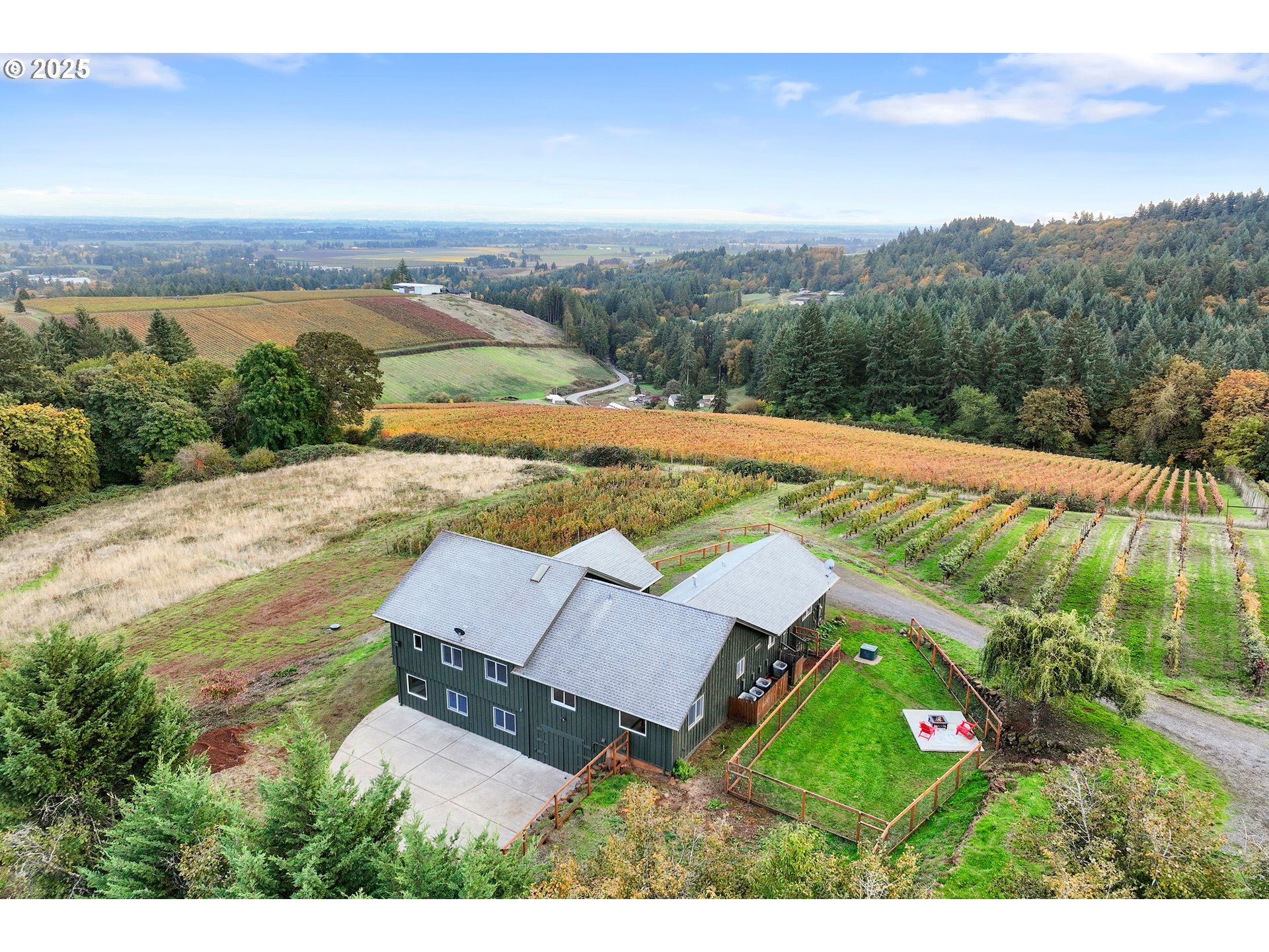9325 Northeast Worden Hill Road Dundee, OR 97115 - Photo 5 of 48 an aerial view of a house with a garden
