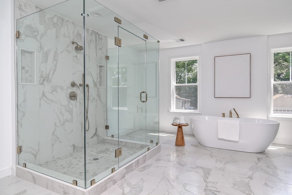 33 Birch Road Natick, MA 01760 - Photo 22 of 35 a spacious bathroom with a bathtub and shower