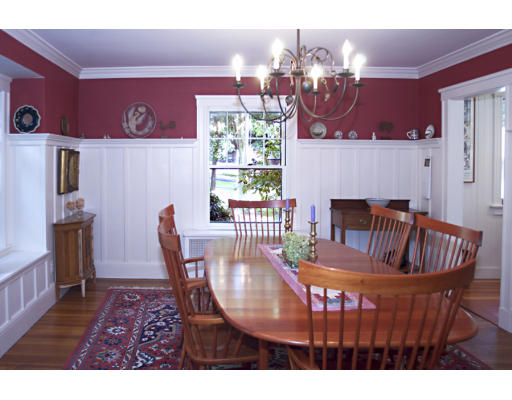 22 Lakeview Road Winchester, MA 01890 - Photo 4 of 12 a view of a dining room with furniture a chandelier and wooden floor