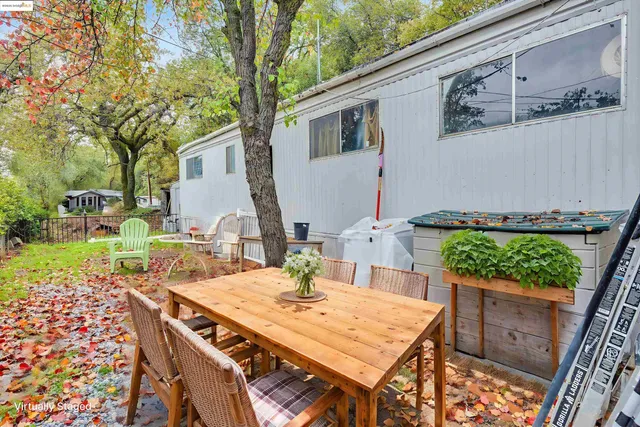 a view of an outdoor space with seating