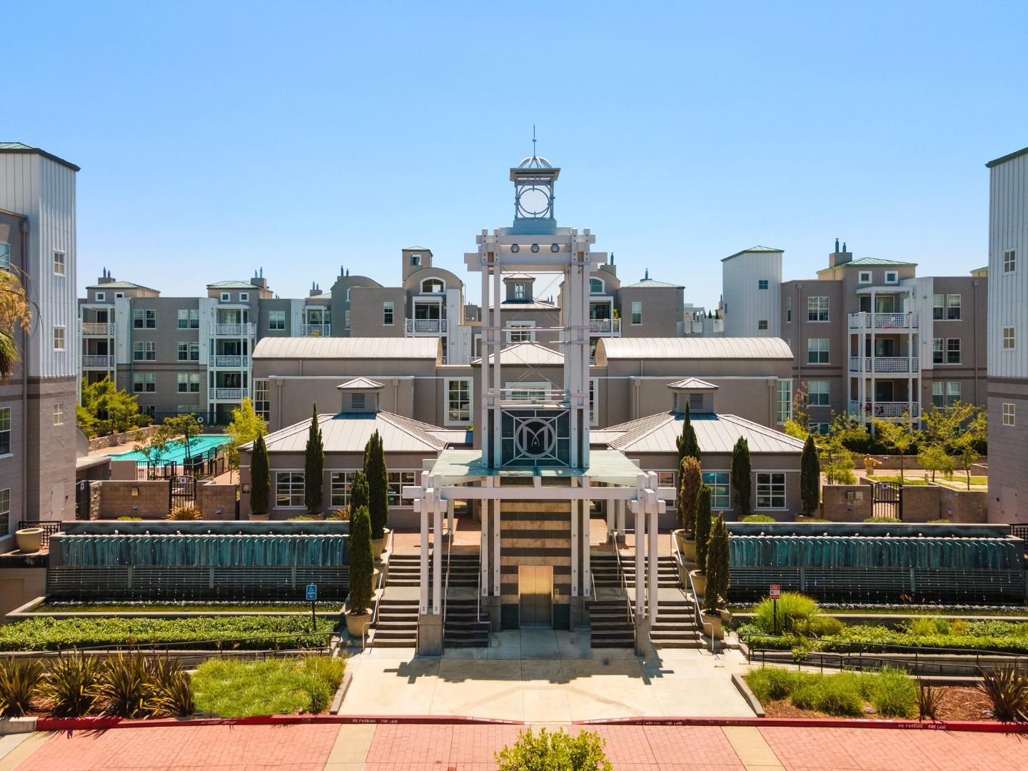 a front view of a building with street view