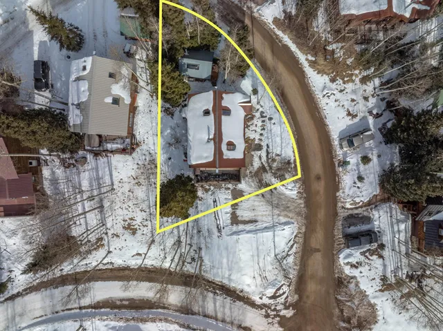 a view of a city with tall trees