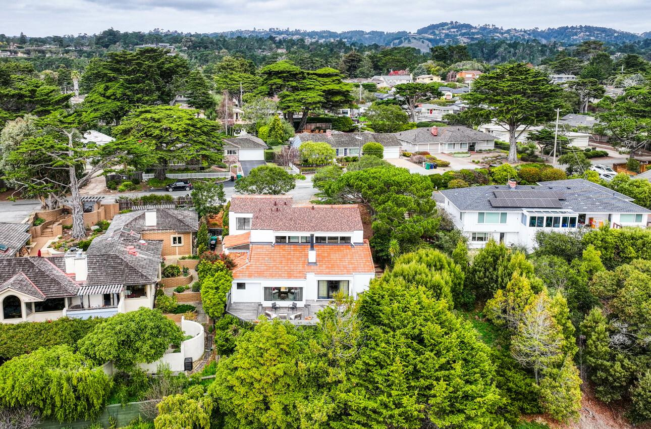 3472 Lazarro Drive Carmel, CA 93923 - Photo 34 of 35 an aerial view of residential houses with outdoor space and trees