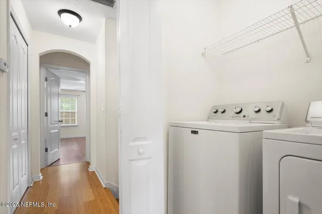 a view of utility room with washer and dryer
