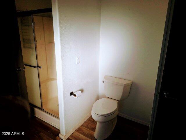 1595 Bourdon Ranch Road Show Low, AZ 85901 - Photo 33 of 41 a bathroom with a toilet and a shower