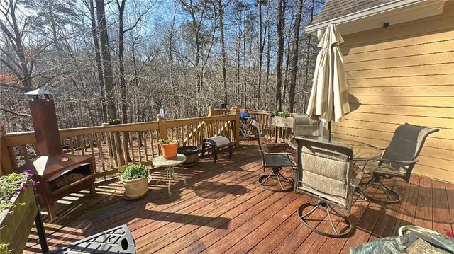 a view of balcony with chairs