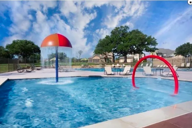 a view of park with slide