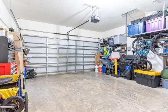 a view of a storage area with a garage