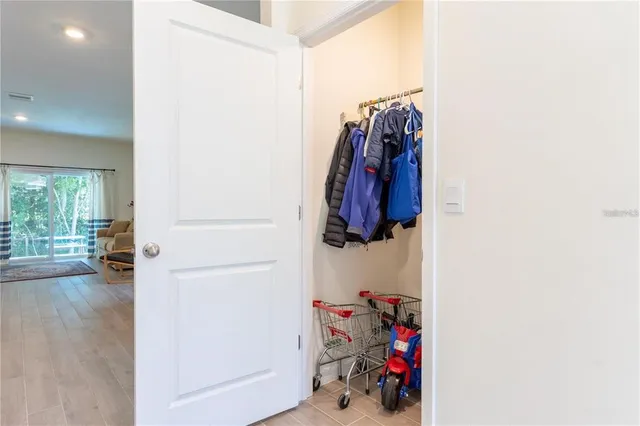 a view of a closet area