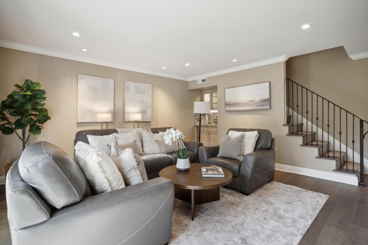 3850 Rio Road, Unit 1 Carmel, CA 93923 - Photo 10 of 46 a living room with furniture potted plant and a window