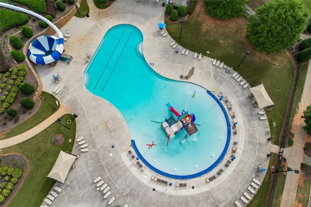 129 Dorchester Way Villa Rica, GA 30180 - Photo 60 of 65 an aerial view of a swimming pool