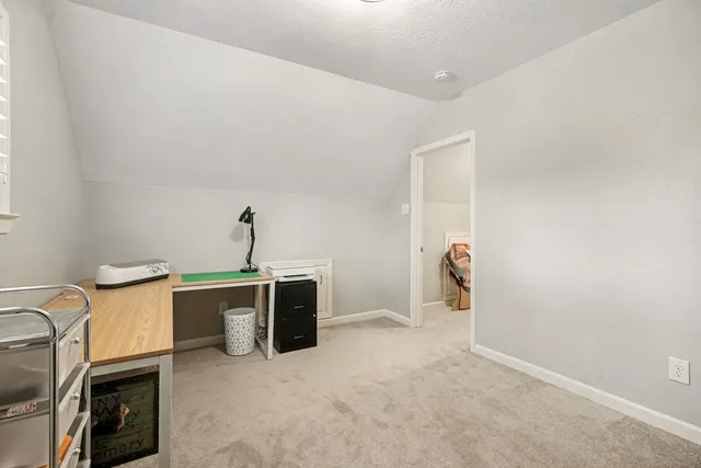 a storage room with washing machine