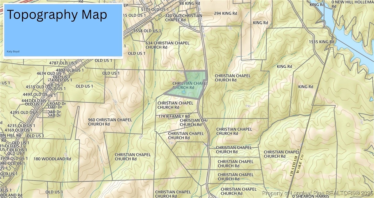Christian Chapel Church Road New Hill, NC 27562 - Photo 7 of 7 Topography Map