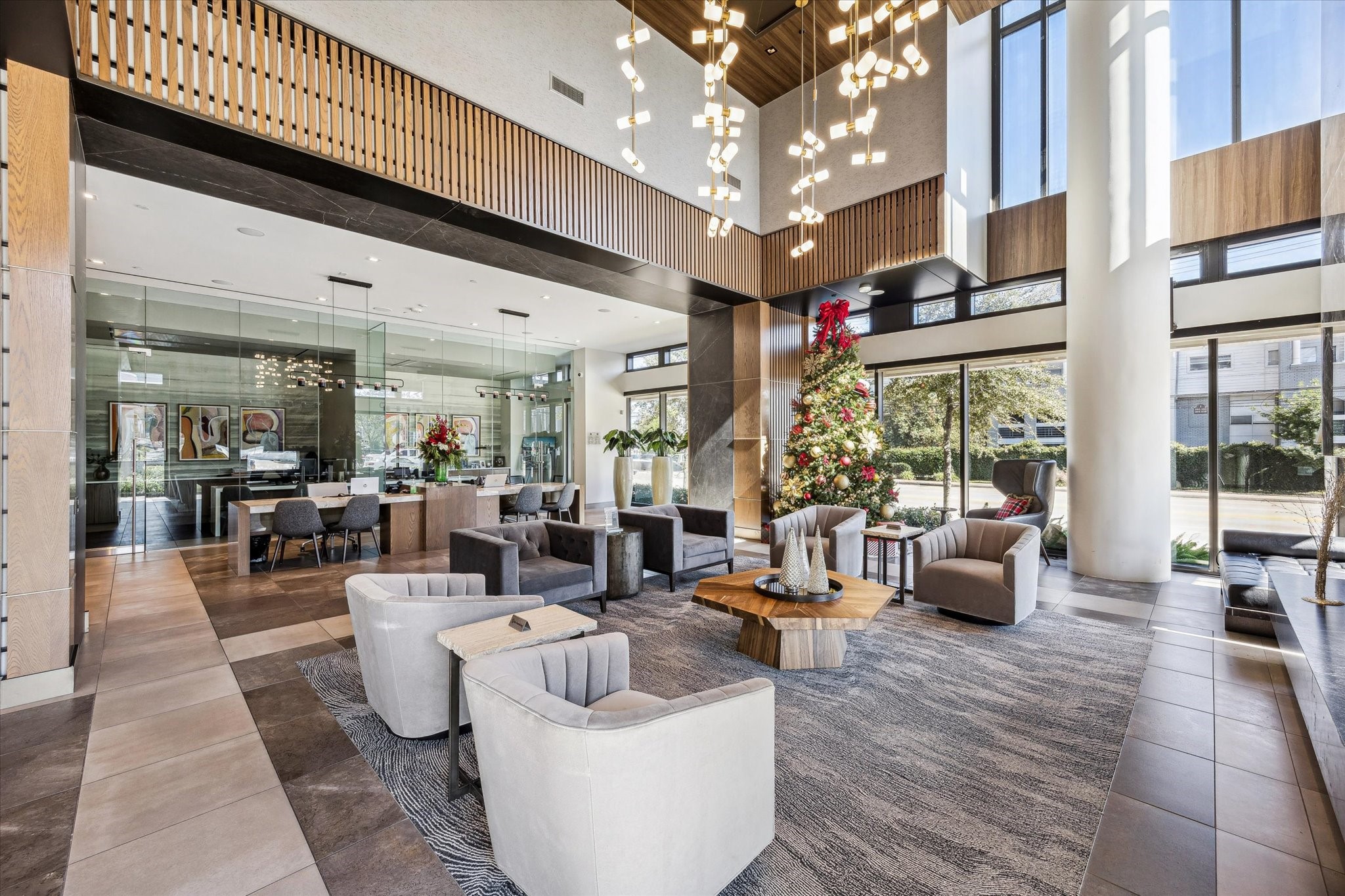 9757 Katy Freeway, Unit 822 Houston, TX 77024 - Photo 18 of 30 a living room with furniture and a large window